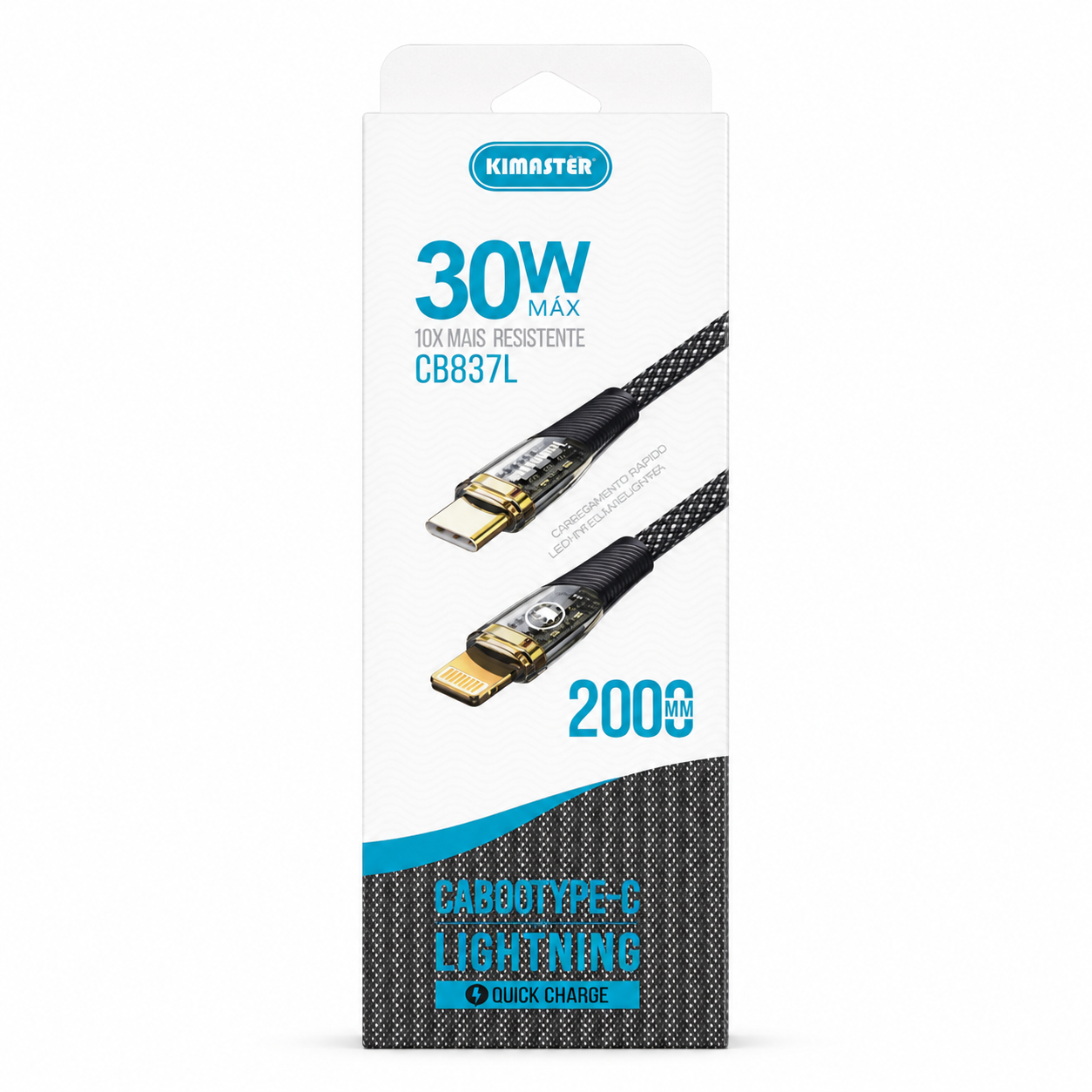 Kimaster CB837L - Cabo Tipo-C para Lightning 30W 1m