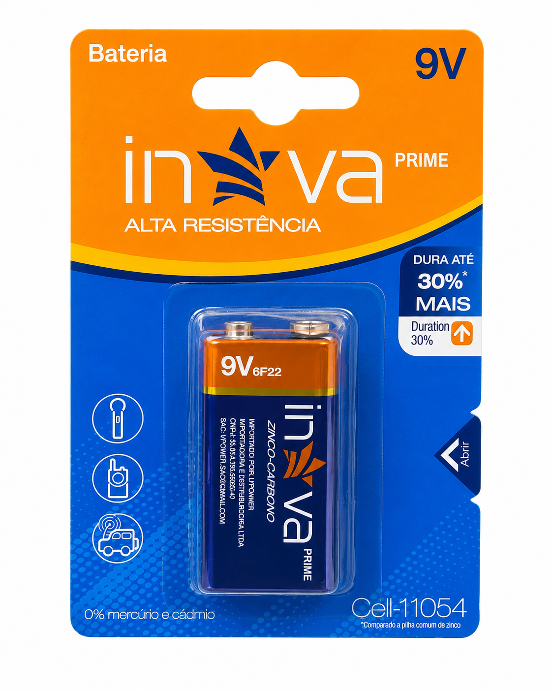 Inova CEL-11054 - Bateria 9V