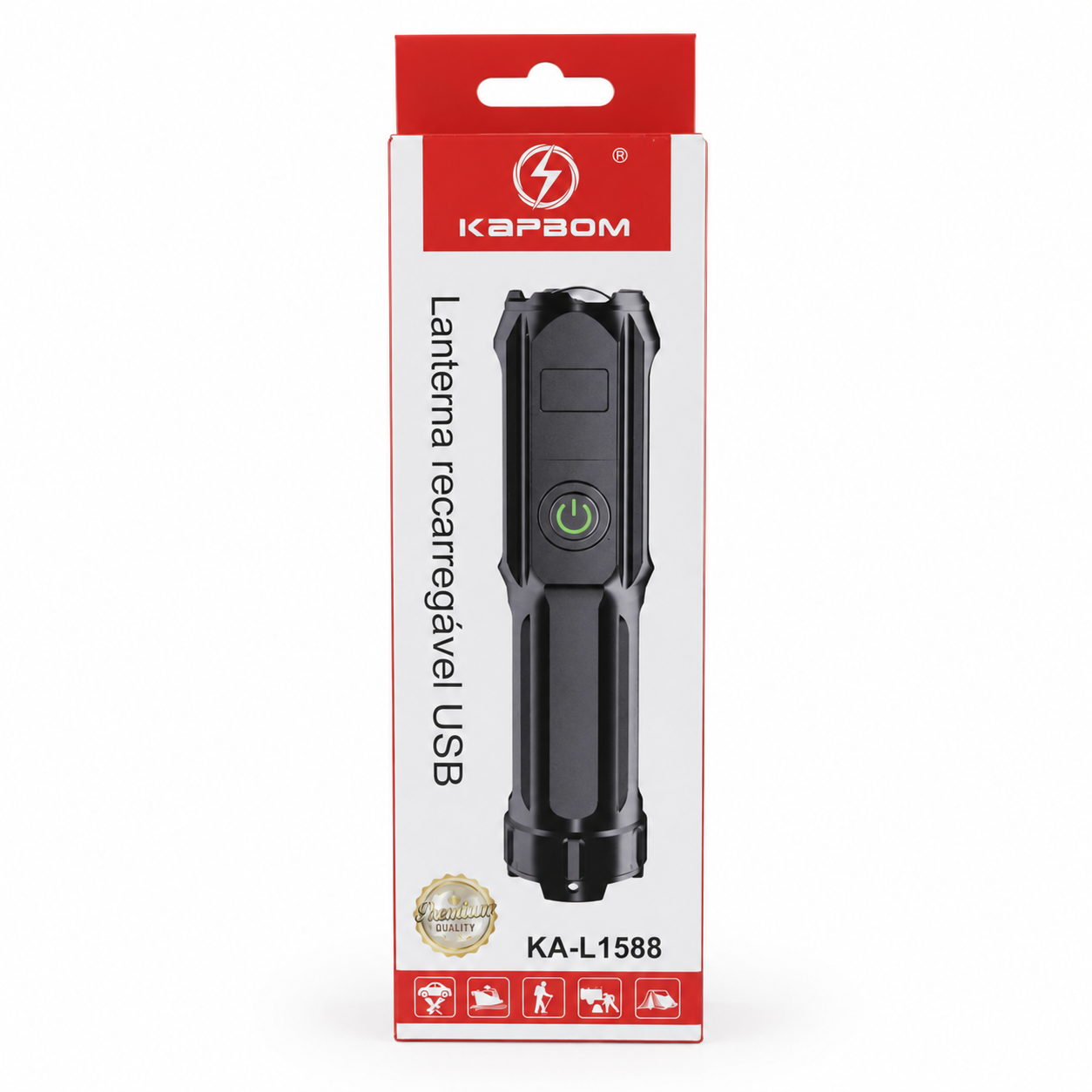 Kapbom KA-L1588 - Lanterna Recarregável USB