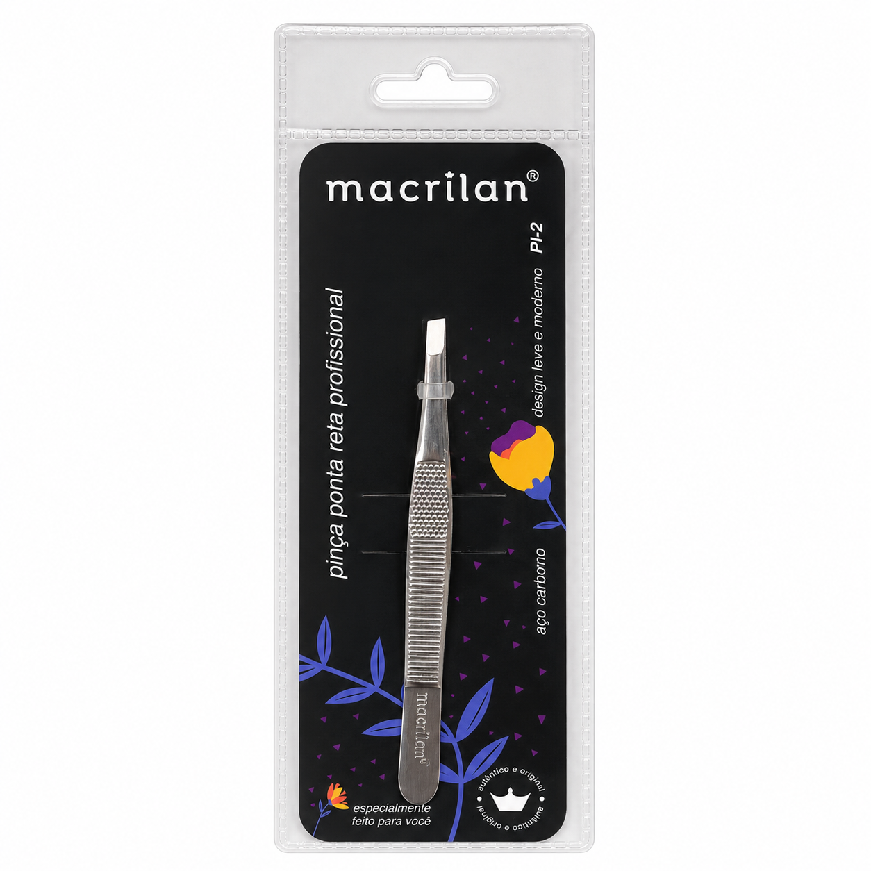 Macrilan PI-2 - Pinça Ponta Reta Profissional