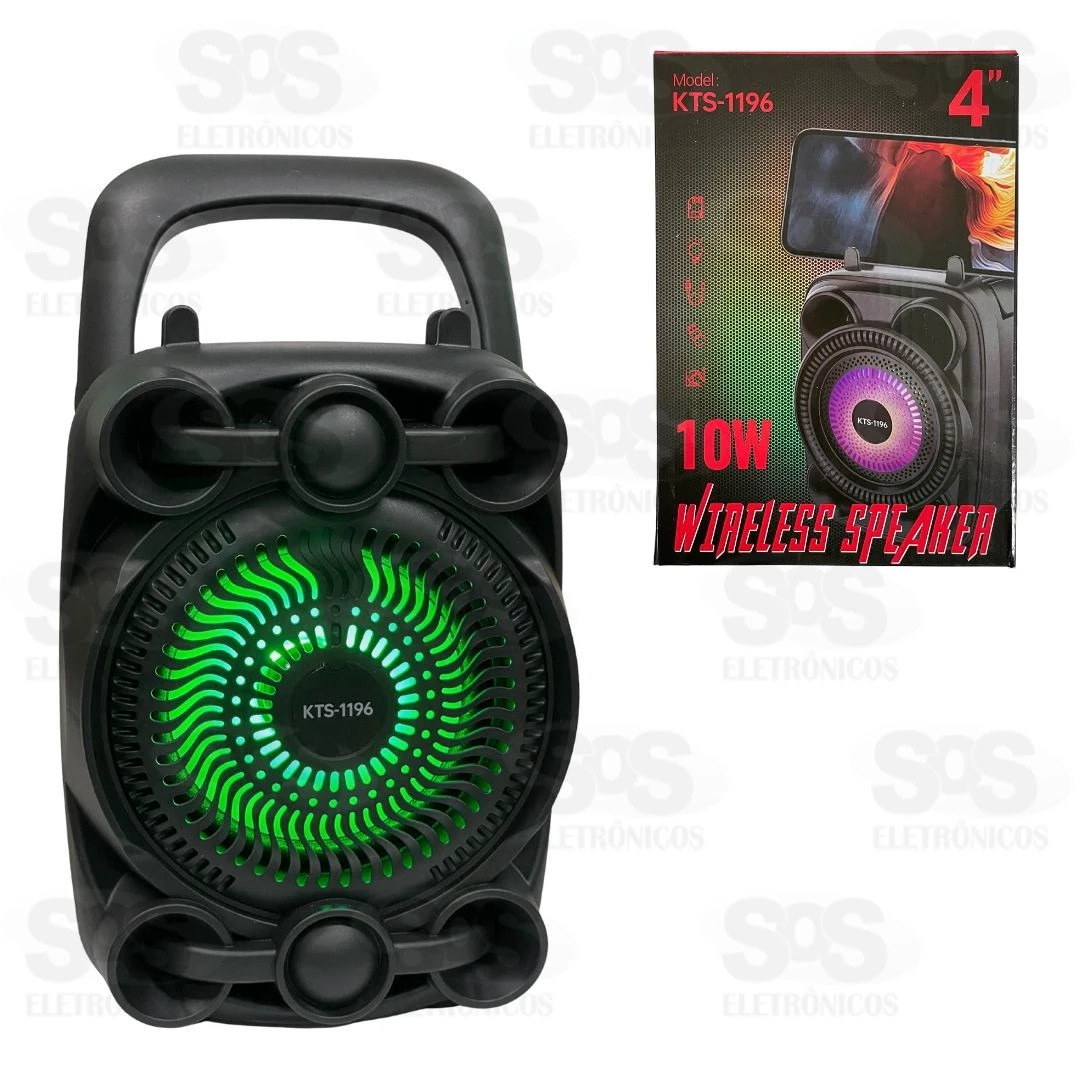 KTS-1196 Caixa de Som Portátil Bluetooth com Áudio Potente e Bateria de Longa Duração para Todas as Ocasiões