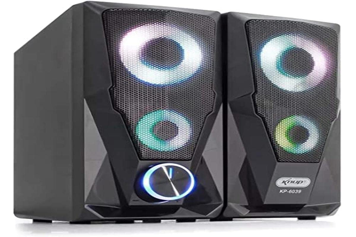 KP 6039 Caixa de Som PC Multimídia USB com Áudio Potente para Computador e Notebook