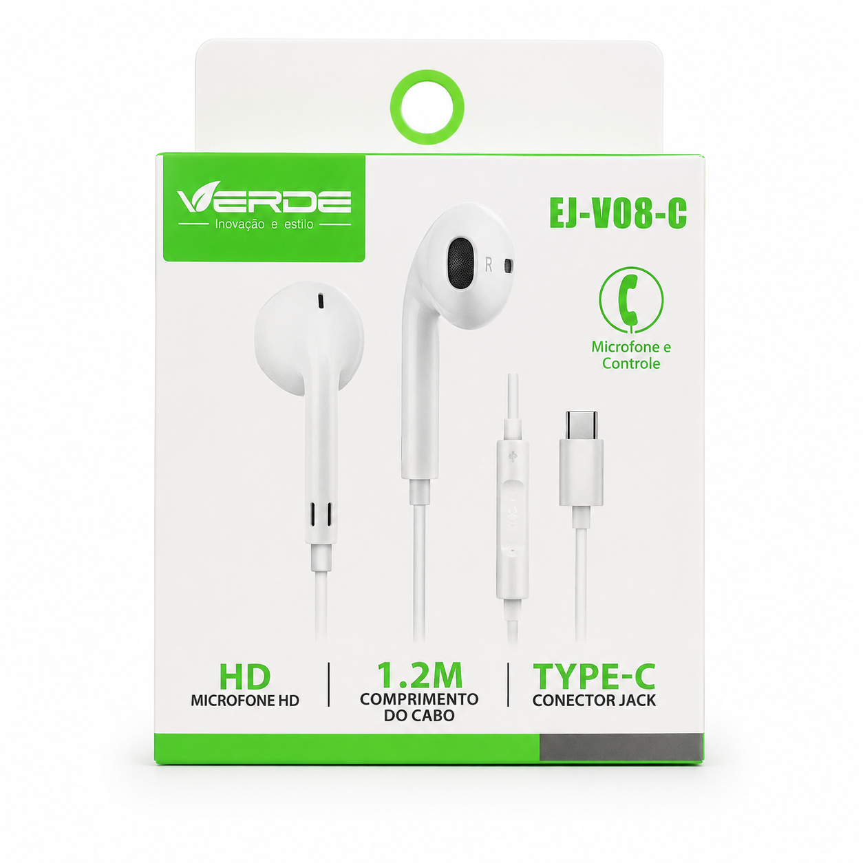 H'Maston EJ-V08-C - Fone de Ouvido Type-C