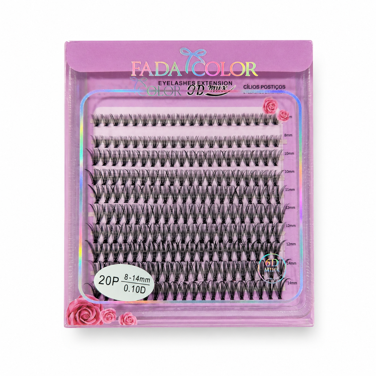 FadaColor - Cílios 20P 0.10D 8-14mm