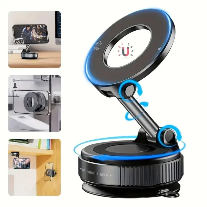 K007 Suporte Magnético Universal com Fixação por Sucção a Vácuo