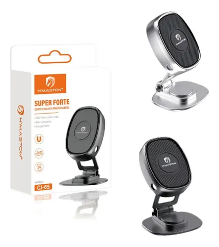 CJ-65 Suporte Veicular Universal para Celular 360° Ajustável - Fixação Segura no Carro