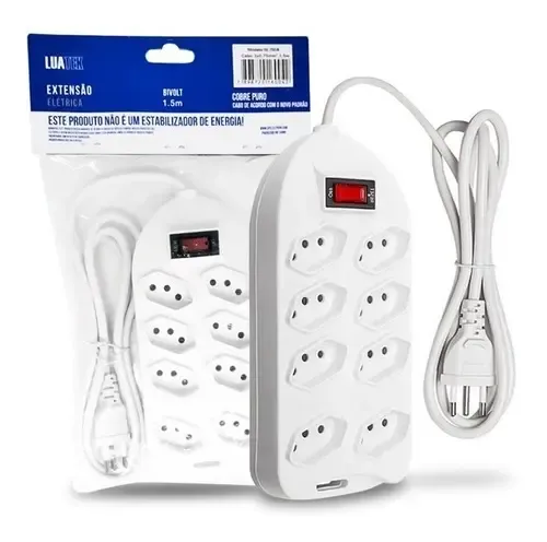 AL7608 Filtro de Linha Bivolt com Proteção e Múltiplas Tomadas