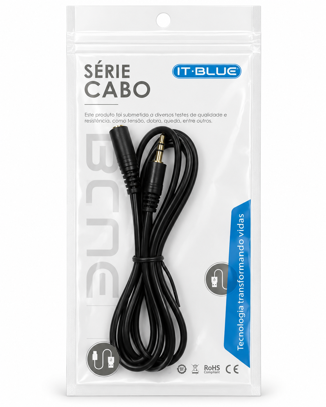 Cabo P2 Macho para P2 Fêmea