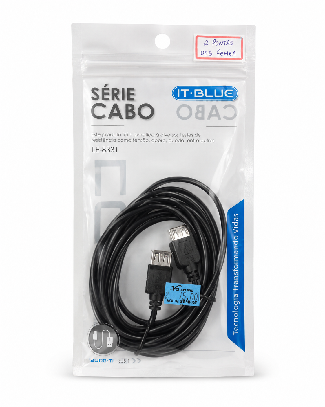 Cabo Extensor USB Fêmea