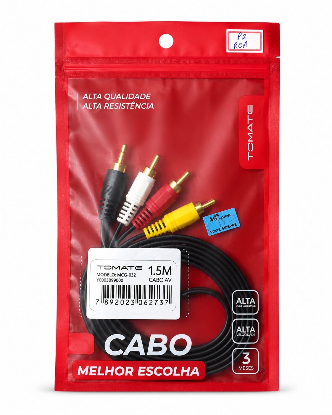 Tomate - Cabo P2 para RCA 1,5m