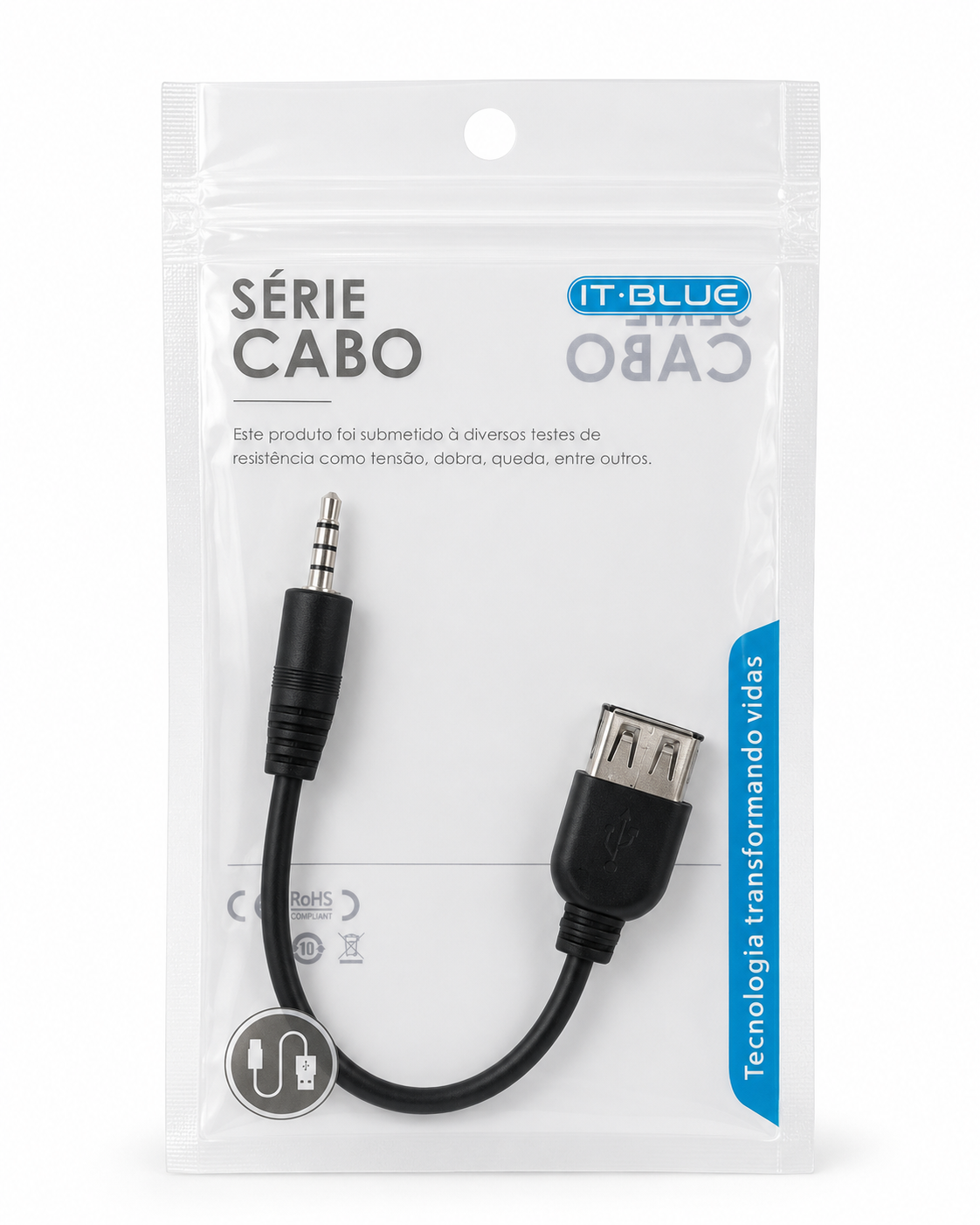 Cabo USB Fêmea para P2 Macho