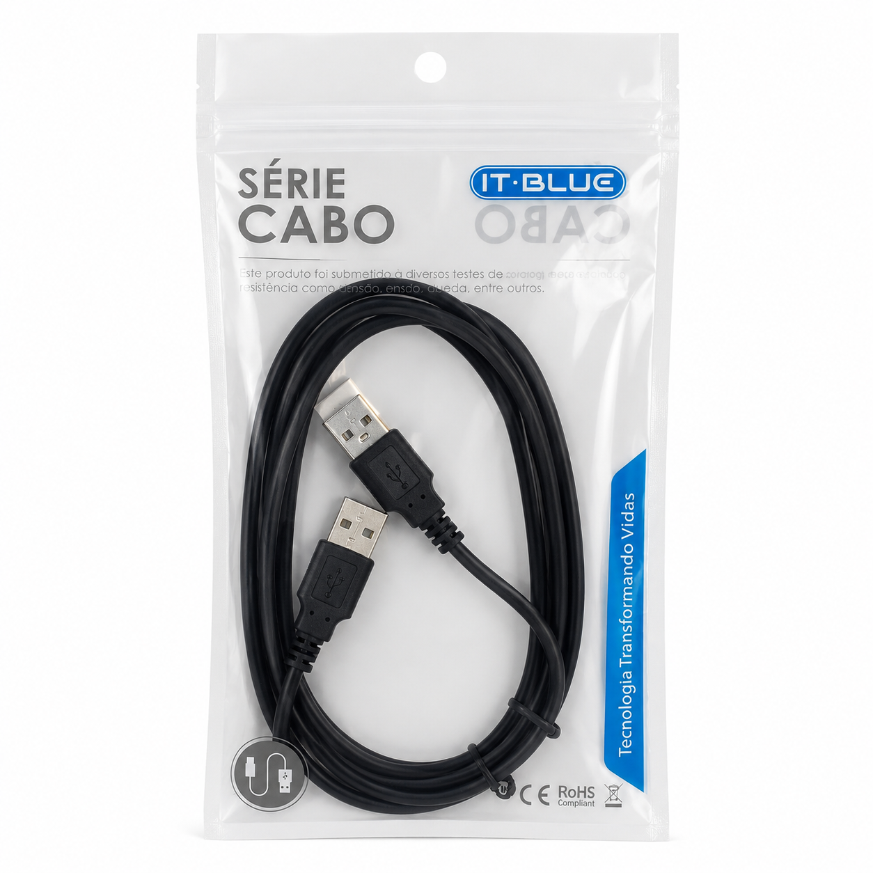 Cabo USB para USB Macho