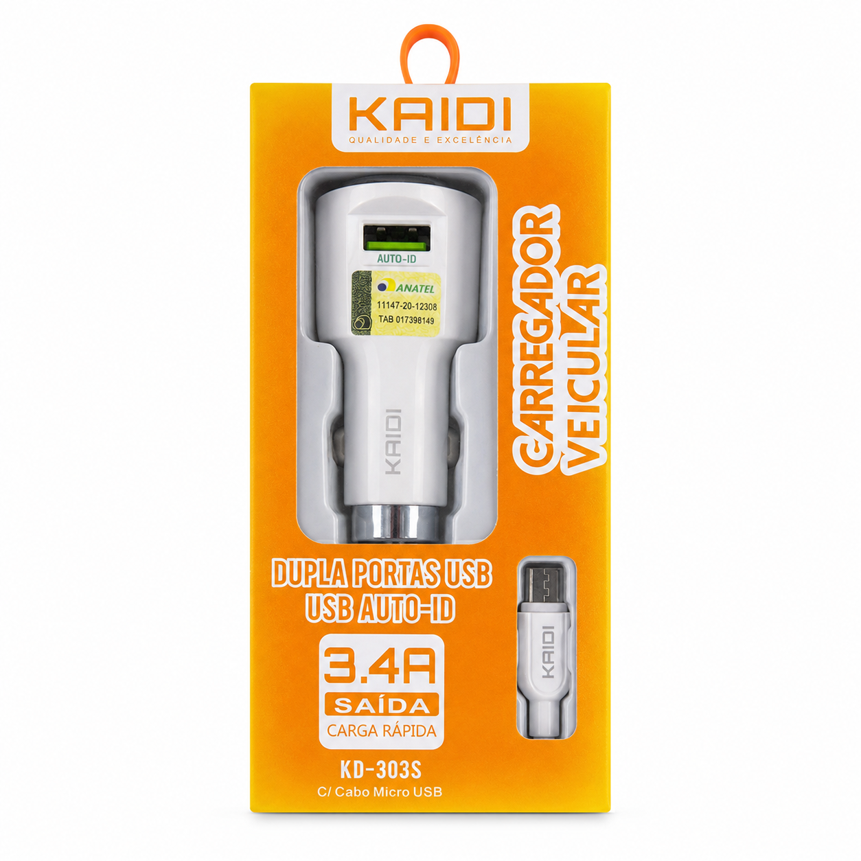 Kaidi KD-303S - Kit Carregador Veicular
