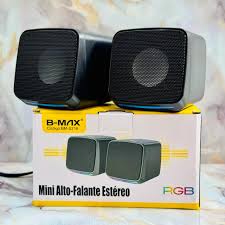 BM-S216 Mini Alto Falante Estéreo B-Max Portátil com Som de Alta Qualidade e Conectividade Versátil