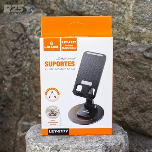 LEY-2177 Suporte de Mesa Lehmox Ajustável para Celular e Tablet - Ergonomia e Estabilidade