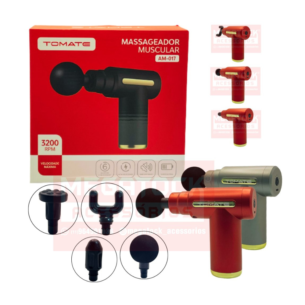 AM-017 Massageador Corporal Elétrico Portátil para Alívio de Dores e Relaxamento