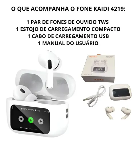 KMC-4219 Fone de Ouvido Intra-Auricular com Microfone e Som Estéreo