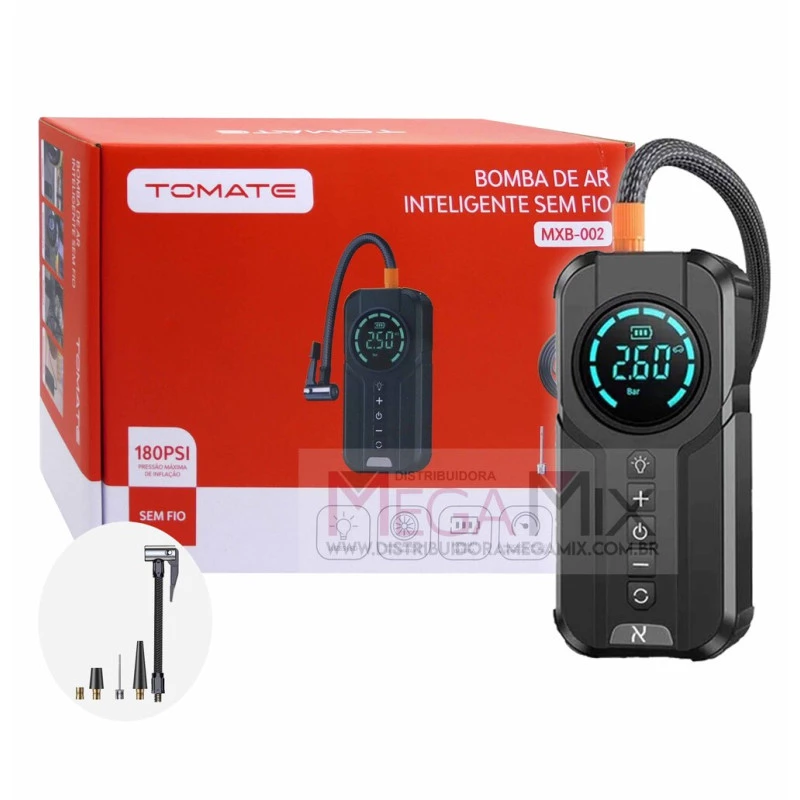 MX-B002 Bomba de Ar Manual Portátil para Pneus de Bicicleta, Moto e Infláveis