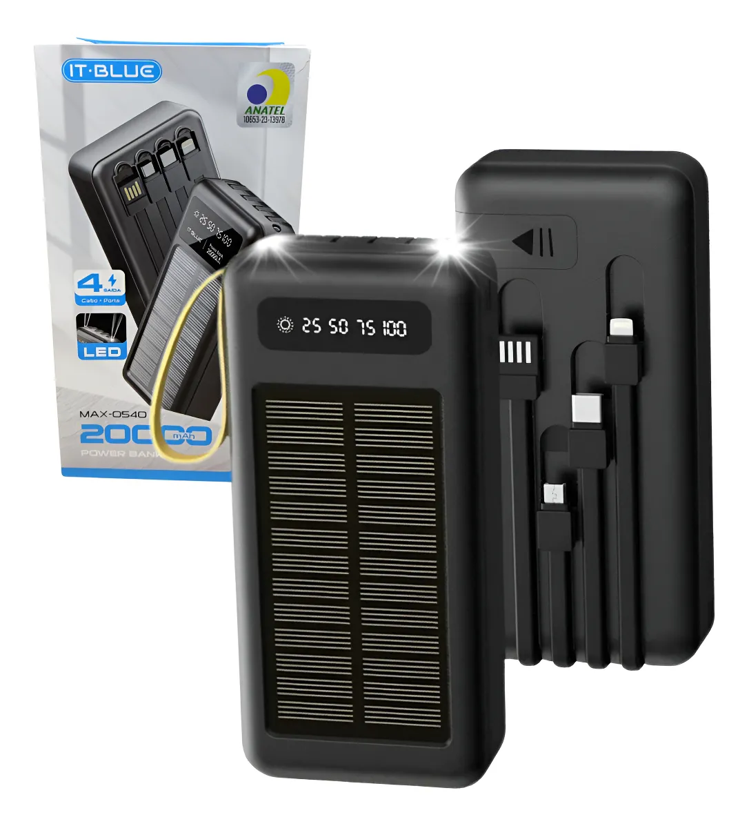 MAX-0540 Power Bank Carregador Portátil Universal para Celular e Tablet