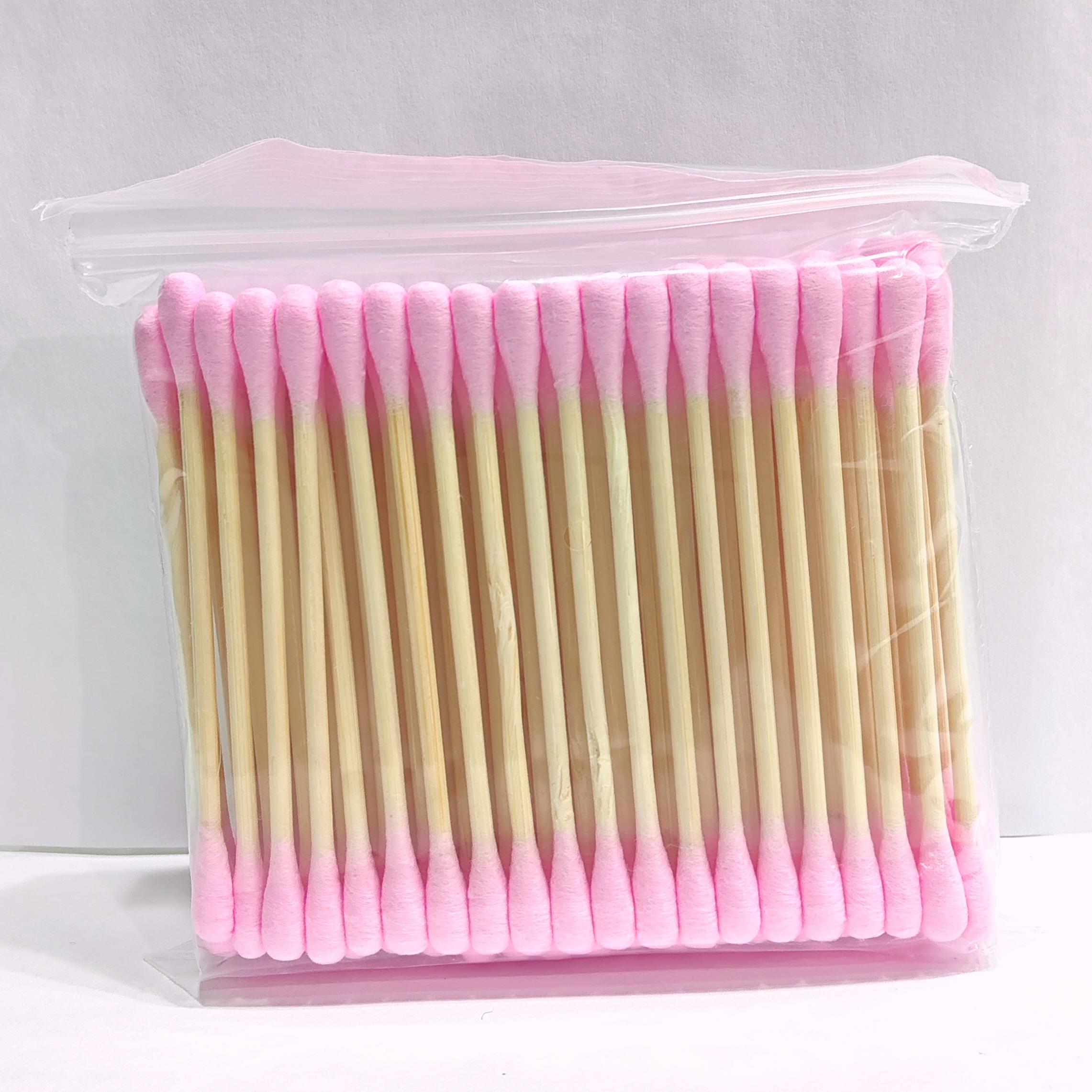 Kit Cotonetes Haste Bambu Rosa