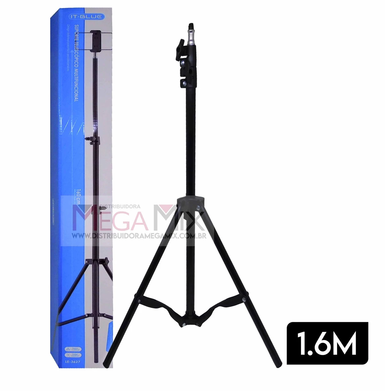 LE-3627 Tripé Profissional Ajustável para Celular e Câmera