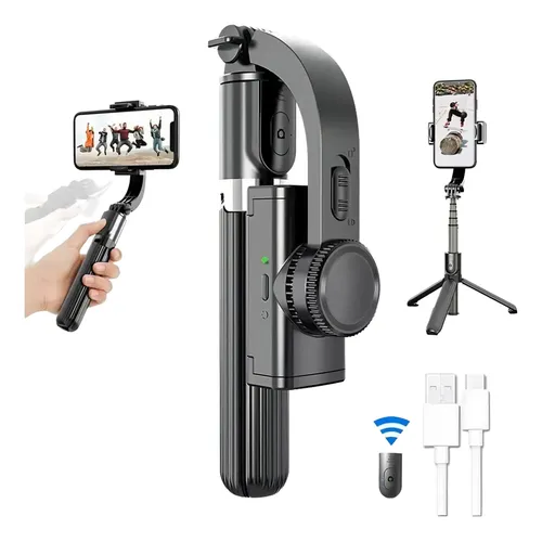 L08 Gimbal Estabilizador para Celular Profissional com Tripé e Bastão de Selfie Bluetooth