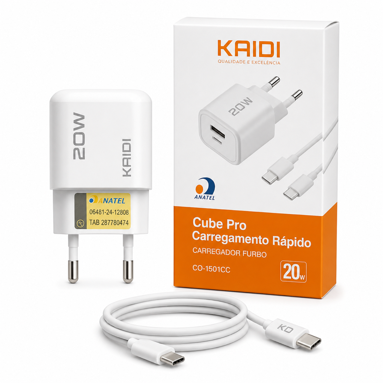 Kaidi - Cube Pro Carregador Rápido 20W
