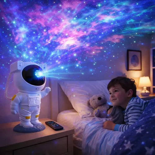 XK-D03 Projetor Astronauta Galáxia Estrelas LED Luz Noturna Decorativa