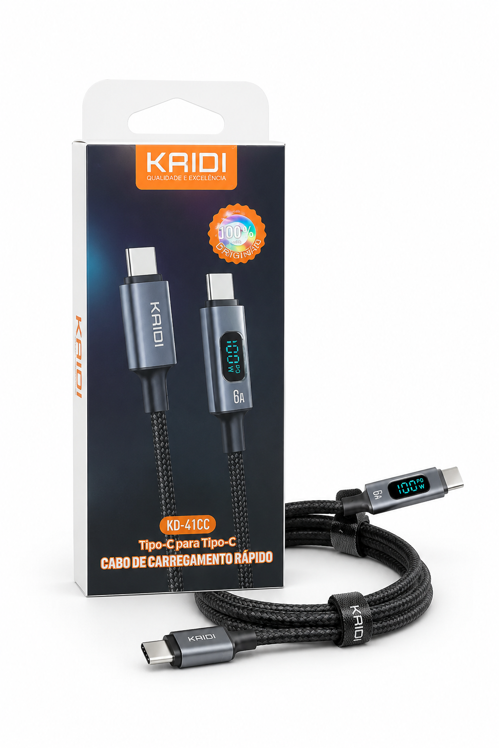 Kaidi Kd-41 Cabo Tipo-C | Carregamento Rápido 60w