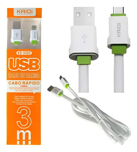 Kaidi KD-330C - Cabo USB para Tipo-C 3m