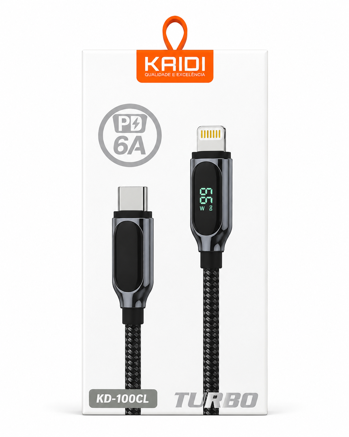 Kaidi KD-100CL - Cabo Tipo-C para Lightning 20W 1m com Display