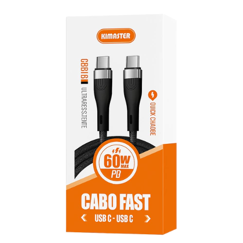 Kimaster CB837C - Cabo Tipo-C para Tipo-C 60W 1m