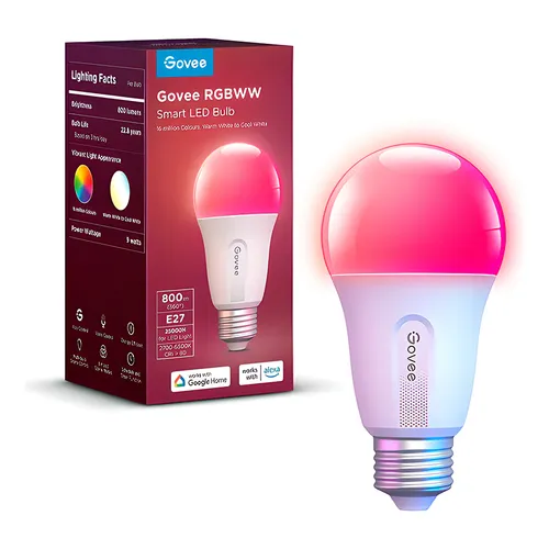 SALP-609R Lâmpada Smart Wi-Fi LED RGB Dimerizável Compatível Alexa e Google Home