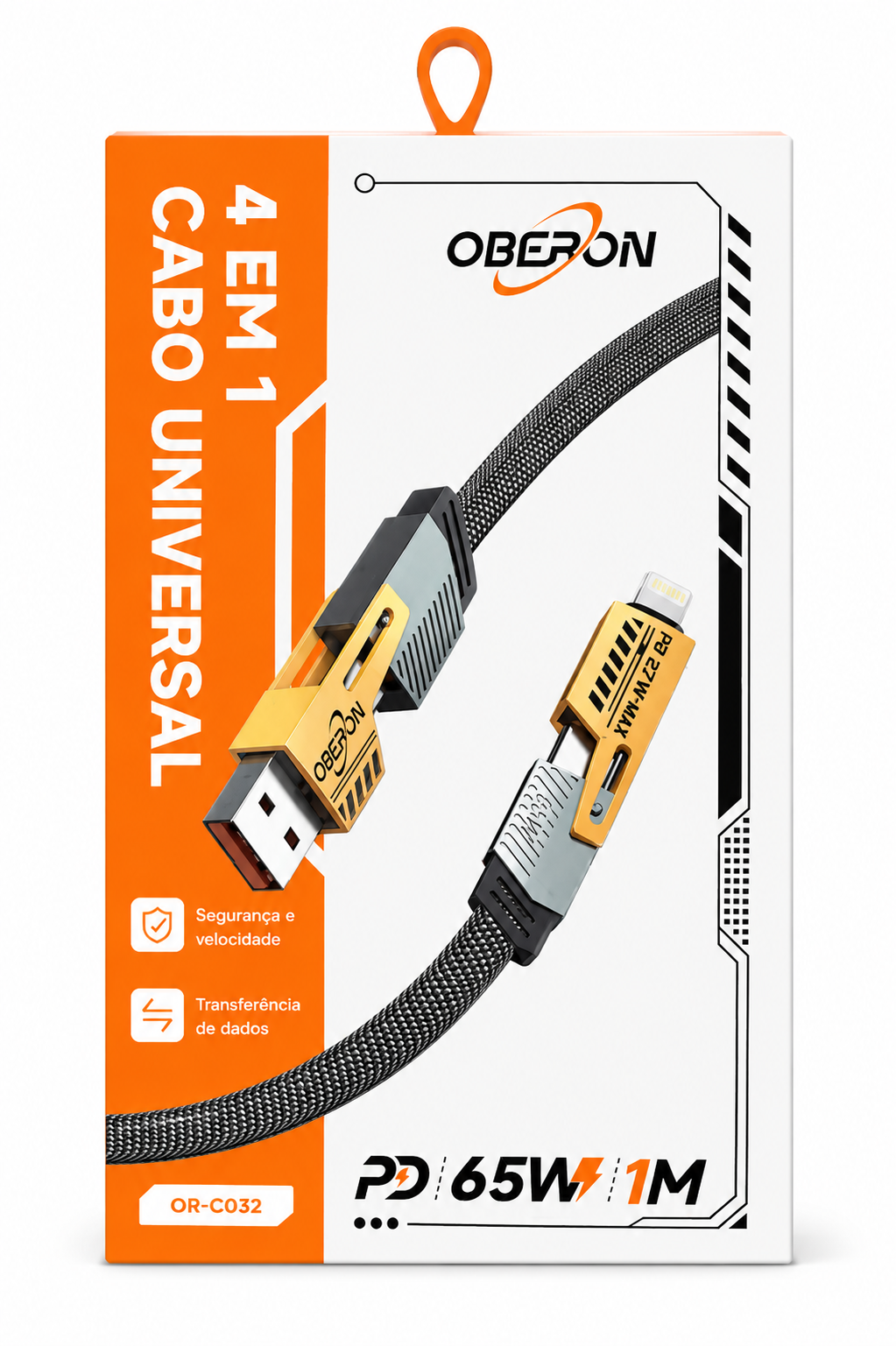 Oberon OR-CO32 - Cabo Universal 4 em 1 65W 1m