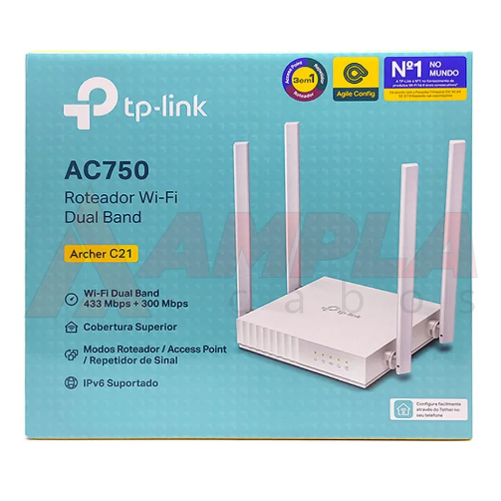 ARC-C21 Roteador TP-Link Archer C21 AC750 Dual Band Wi-Fi para Casa e Escritório