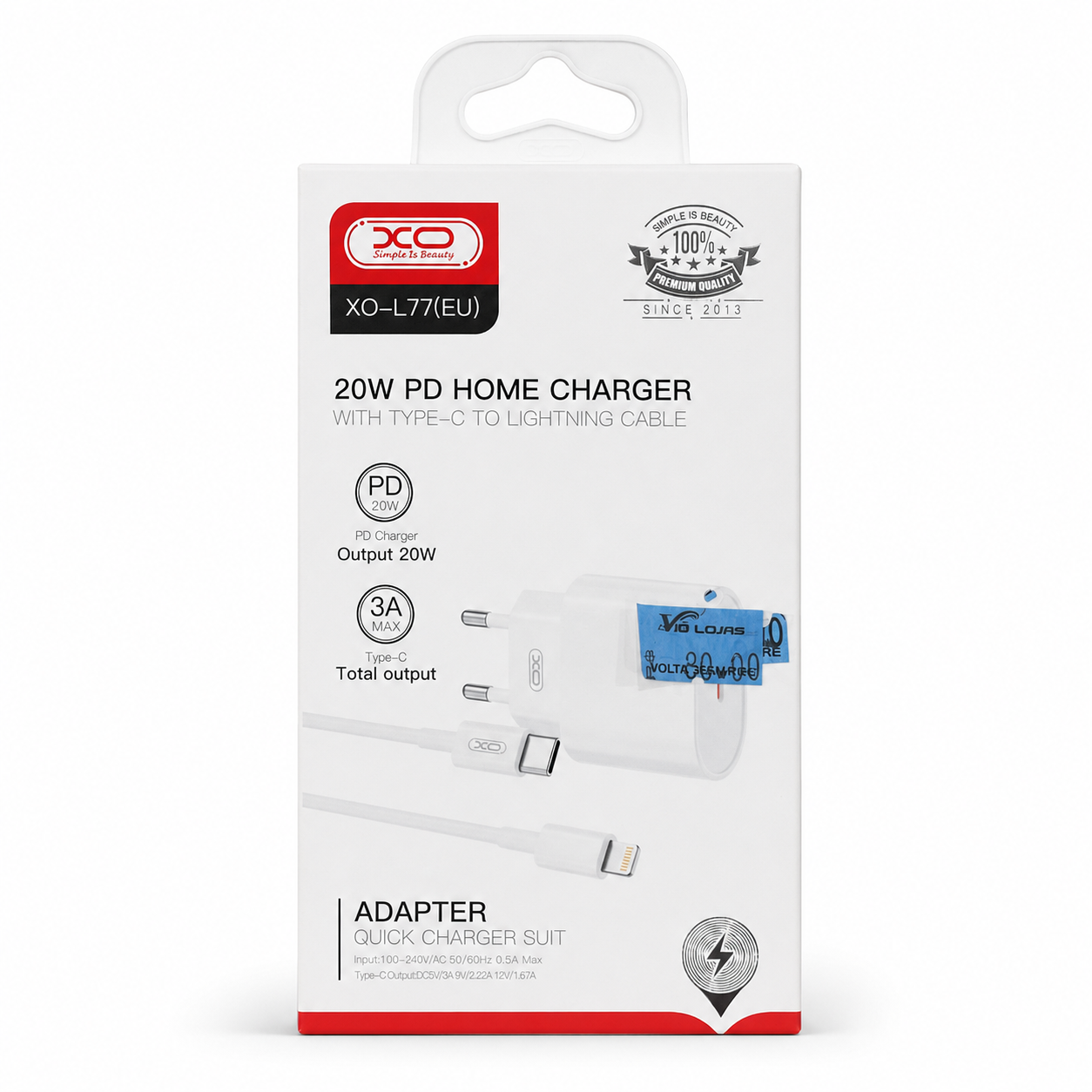 XO-L77(EU) - Carregador 20W PD Home Charger
