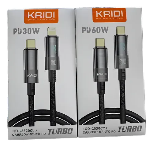 Kaidi KD-2520CC - Cabo Tipo-C para Tipo-C 60W 1m